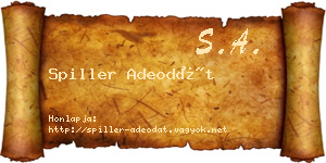 Spiller Adeodát névjegykártya